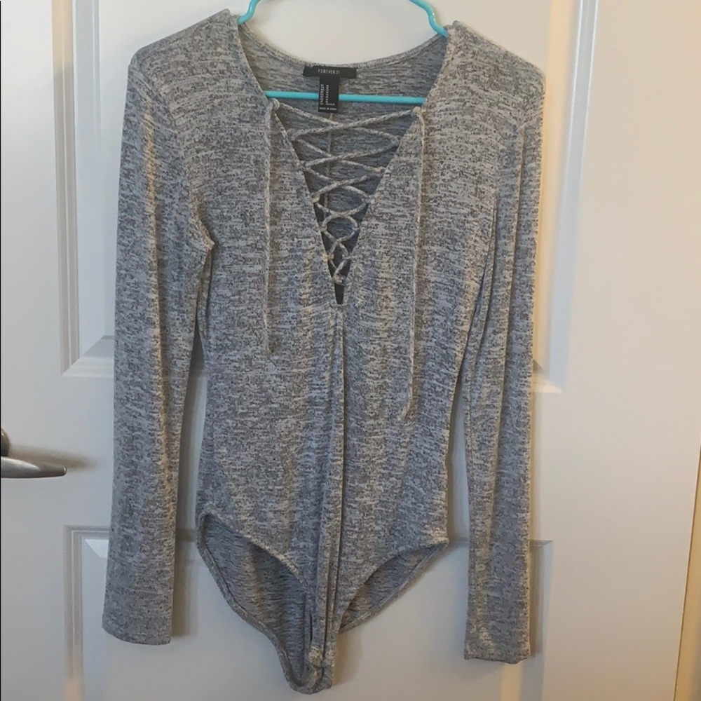 Grey long sleeve one piece
